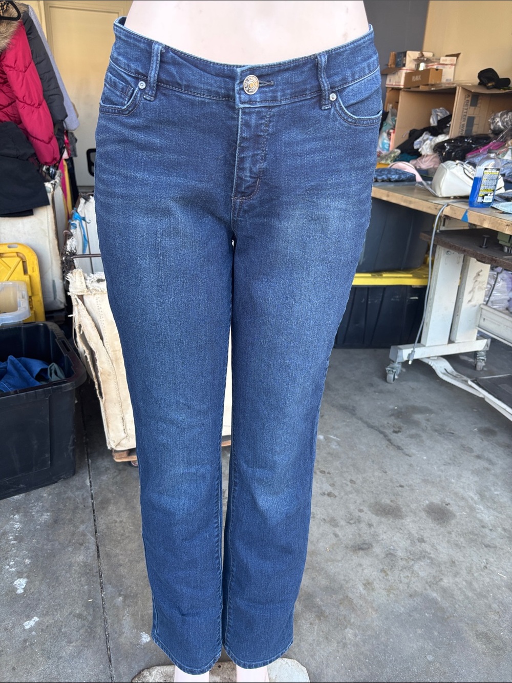 Classic Mid-Rise Blue Bootcut Jeans for Women